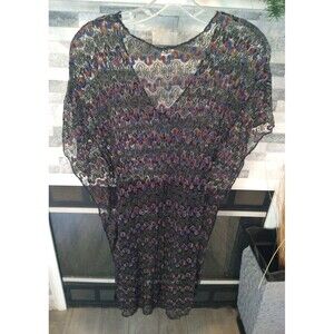 Bohemian Sheer Pull String Cover Up Small Beachy Feminine Y2K Cottagecore